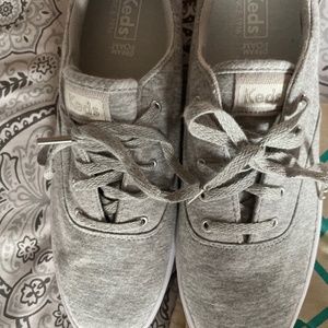 Gray and white dream foam shoes
